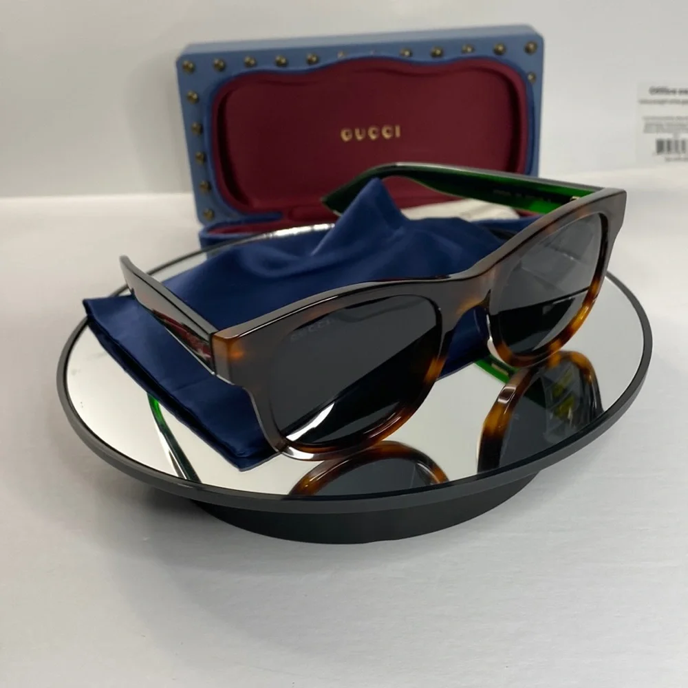 Gucci GG0003SN Men's Sunglasses, Brown/Grey GUCCI GG0003S 003